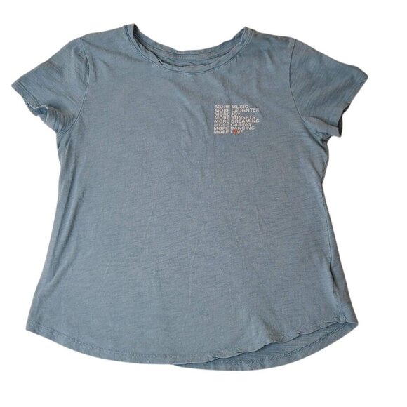 Old Navy Tops - Old Navy Short Sleeve Womens S Blue Graphic T-Shirt More Love Laughter Joy etc.